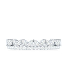 Marquise and Round Cut Zircon Half Eternity Stackable Ring Zircon - ( AAAA ) - Quality - Rosec Jewels