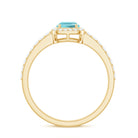 Oval Cut Sky Blue Topaz Engagement Ring with Diamond Halo Sky Blue Topaz - ( AAA ) - Quality - Rosec Jewels