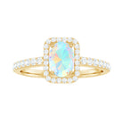 1.50 CT Oval Cut Ethiopian Opal Ring with Diamond Halo Ethiopian Opal - ( AAA ) - Quality - Rosec Jewels