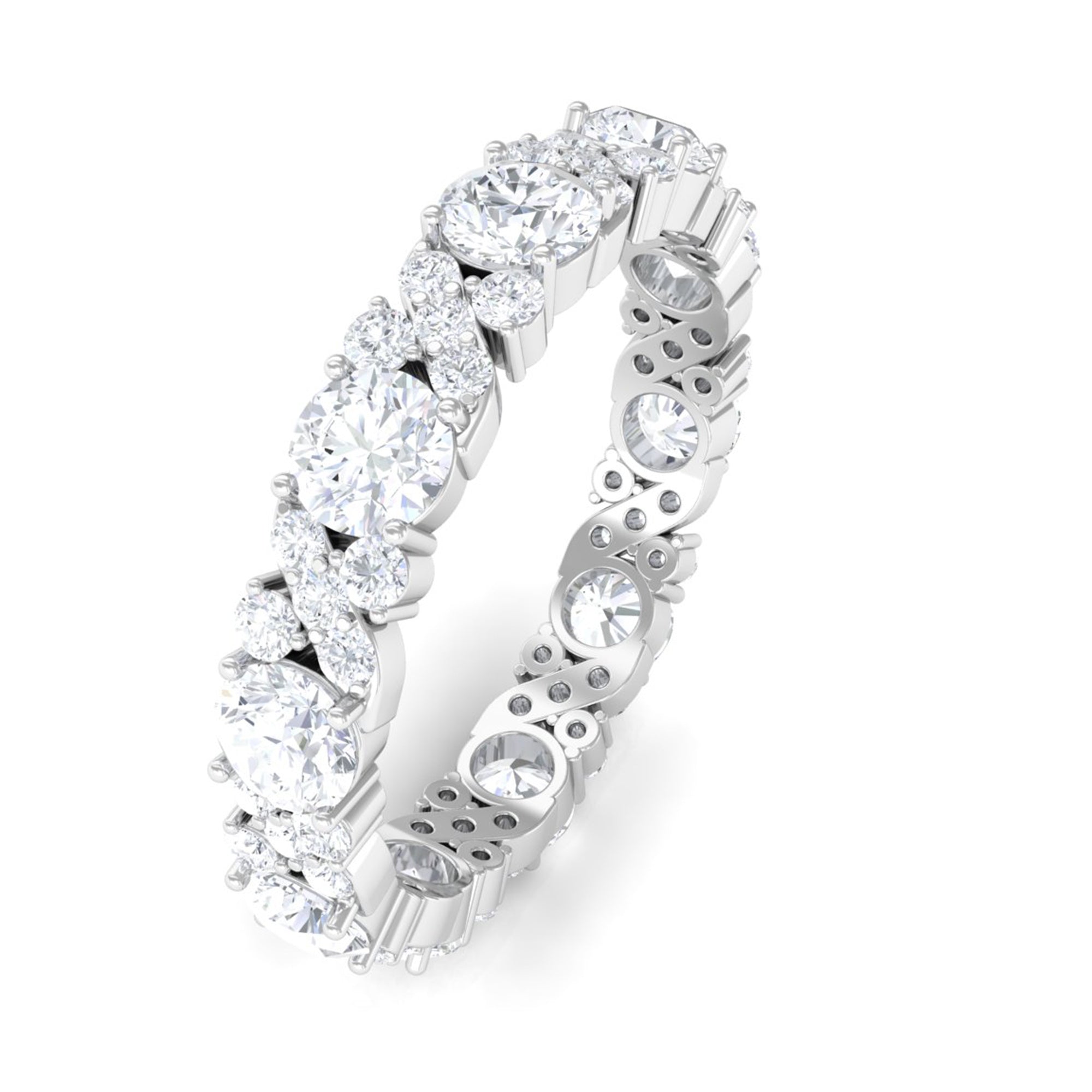 1 CT Elegant Cubic Zirconia Eternity Ring Zircon - ( AAAA ) - Quality - Rosec Jewels