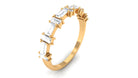 Baguette Cut Cubic Zirconia Designer Half Eternity Ring Zircon - ( AAAA ) - Quality - Rosec Jewels