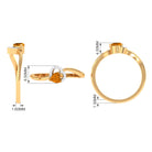 Real Citrine and Diamond Heart Promise Ring Citrine - ( AAA ) - Quality - Rosec Jewels