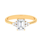 2 CT Octagon Cut Simulated Diamond Trio Engagement Ring Zircon - ( AAAA ) - Quality - Rosec Jewels