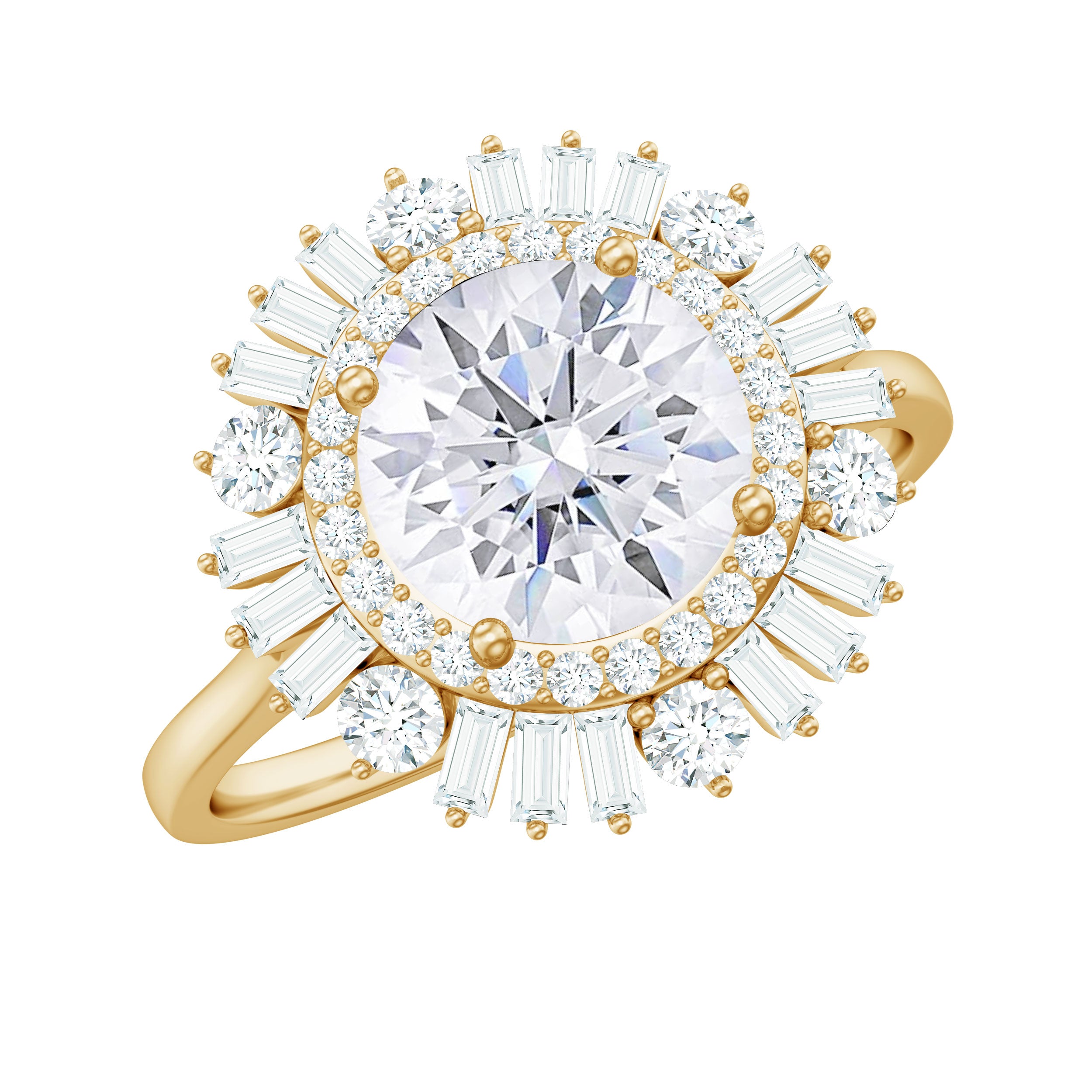 2.25 CT Zircon Cocktail Engagement Ring in Gold Zircon - ( AAAA ) - Quality - Rosec Jewels