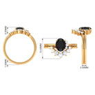 Created Black Diamond and Diamond Engagement Enhancer Ring Set Lab Created Black Diamond - ( AAAA ) - Quality - Rosec Jewels