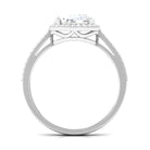 2.5 CT Oval Simulated Diamond East West Halo Engagement Ring Zircon - ( AAAA ) - Quality - Rosec Jewels