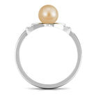 Cute Bow Engagement Ring with South Sea Pearl and Diamond South Sea Pearl - ( AAA ) - Quality - Rosec Jewels