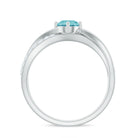 Infinity Shank Round Sky Blue Topaz Engagement Ring with Diamond Sky Blue Topaz - ( AAA ) - Quality - Rosec Jewels