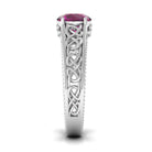 1.75 CT Rhodolite Solitaire Celtic Engagement Ring with Diamond Rhodolite - ( AAA ) - Quality - Rosec Jewels