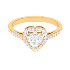 1.50 CT Heart Shape Cubic Zirconia Engagement Ring with Accent Zircon - ( AAAA ) - Quality - Rosec Jewels