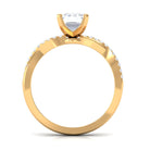 Emerald Cut Zircon Solitaire Ring in Infinity Shank Zircon - ( AAAA ) - Quality - Rosec Jewels