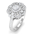 Vintage Style Moissanite Engagement Ring Moissanite - ( D-VS1 ) - Color and Clarity - Rosec Jewels