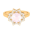 2.5 CT Rose Quartz Star Shape Engagement Ring with Diamond Rose Quartz - ( AAA ) - Quality - Rosec Jewels