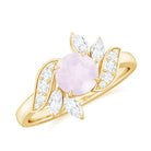 1.25 CT Rose Quartz Flower Engagement Ring with Diamond Rose Quartz - ( AAA ) - Quality - Rosec Jewels