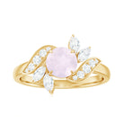 1.25 CT Rose Quartz Flower Engagement Ring with Diamond Rose Quartz - ( AAA ) - Quality - Rosec Jewels