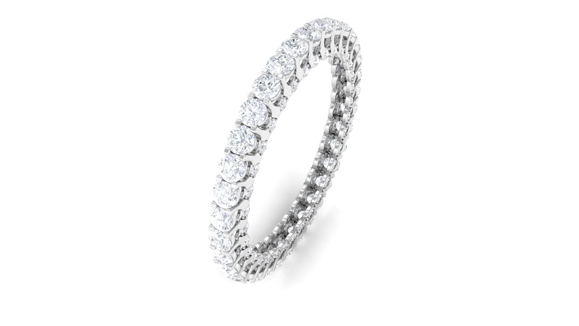 Certified Moissanite Full Eternity Anniversary Ring Moissanite - ( D-VS1 ) - Color and Clarity - Rosec Jewels