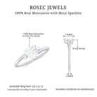 1 CT Solitaire Moissanite Heart Promise Ring in Gold Moissanite - ( D-VS1 ) - Color and Clarity - Rosec Jewels