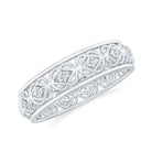 Vintage Inspired Zircon Celtic Knot Full Eternity Band Ring in Gold Zircon - ( AAAA ) - Quality - Rosec Jewels