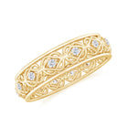 Vintage Inspired Zircon Celtic Knot Full Eternity Band Ring in Gold Zircon - ( AAAA ) - Quality - Rosec Jewels