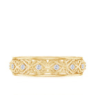 Vintage Inspired Zircon Celtic Knot Full Eternity Band Ring in Gold Zircon - ( AAAA ) - Quality - Rosec Jewels