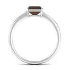 Rosec Jewels-Simple Asscher Cut Smoky Quartz Solitaire Ring in Gold