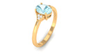 Oval Cut Sky Blue Topaz Solitaire Ring with Diamond Accent Sky Blue Topaz - ( AAA ) - Quality - Rosec Jewels