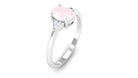 0.75 CT Oval Rose Quartz Solitaire Ring with Diamond Accent Rose Quartz - ( AAA ) - Quality - Rosec Jewels