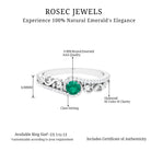 Designer Emerald and Diamond Bypass Engagement Ring Emerald - ( AAA ) - Quality - Rosec Jewels