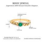 Designer Emerald and Diamond Bypass Engagement Ring Emerald - ( AAA ) - Quality - Rosec Jewels