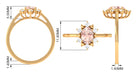 Oval Morganite Floral Halo Engagement Ring with Diamond Morganite - ( AAA ) - Quality - Rosec Jewels