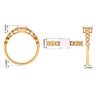 1.5 CT Asscher Cut Rose Quartz Solitaire Engagement Ring with Diamond Rose Quartz - ( AAA ) - Quality - Rosec Jewels