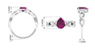 Infinity Shank Pear Cut Rhodolite and Diamond Solitaire Engagement Ring Rhodolite - ( AAA ) - Quality - Rosec Jewels