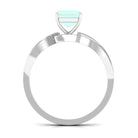 Infinity Shank Emerald Cut Ethiopian Opal Engagement Ring with Diamond Ethiopian Opal - ( AAA ) - Quality - Rosec Jewels