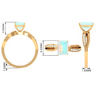 Infinity Shank Emerald Cut Ethiopian Opal Engagement Ring with Diamond Ethiopian Opal - ( AAA ) - Quality - Rosec Jewels