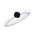 Rosec Jewels-Black Opal Promise Ring with Diamond Side Stones