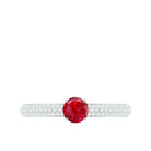 Rosec Jewels-Lab-Created Ruby Solitaire Ring with Diamond Side Stones