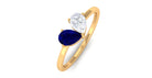 Blue Sapphire Toi Et Moi Promise Engagement Ring Blue Sapphire - ( AAA ) - Quality - Rosec Jewels