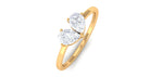 Moissanite Two Stone Promise Engagement Ring Moissanite - ( D-VS1 ) - Color and Clarity - Rosec Jewels