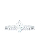 Pear Shape Lab Grown Diamond Solitaire Engagement Ring Lab Grown Diamond - ( EF-VS ) - Color and Clarity - Rosec Jewels