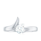 Pear Shape Lab Grown Diamond Solitaire Bypass Ring Lab Grown Diamond - ( EF-VS ) - Color and Clarity - Rosec Jewels