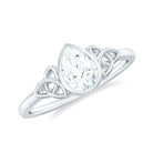 Pear Shape Lab Grown Diamond Solitaire Celtic Ring Lab Grown Diamond - ( EF-VS ) - Color and Clarity - Rosec Jewels