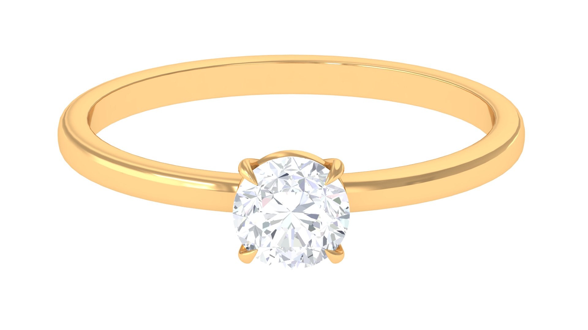 Round Shape Lab Grown Diamond Solitaire Ring Lab Grown Diamond - ( EF-VS ) - Color and Clarity - Rosec Jewels
