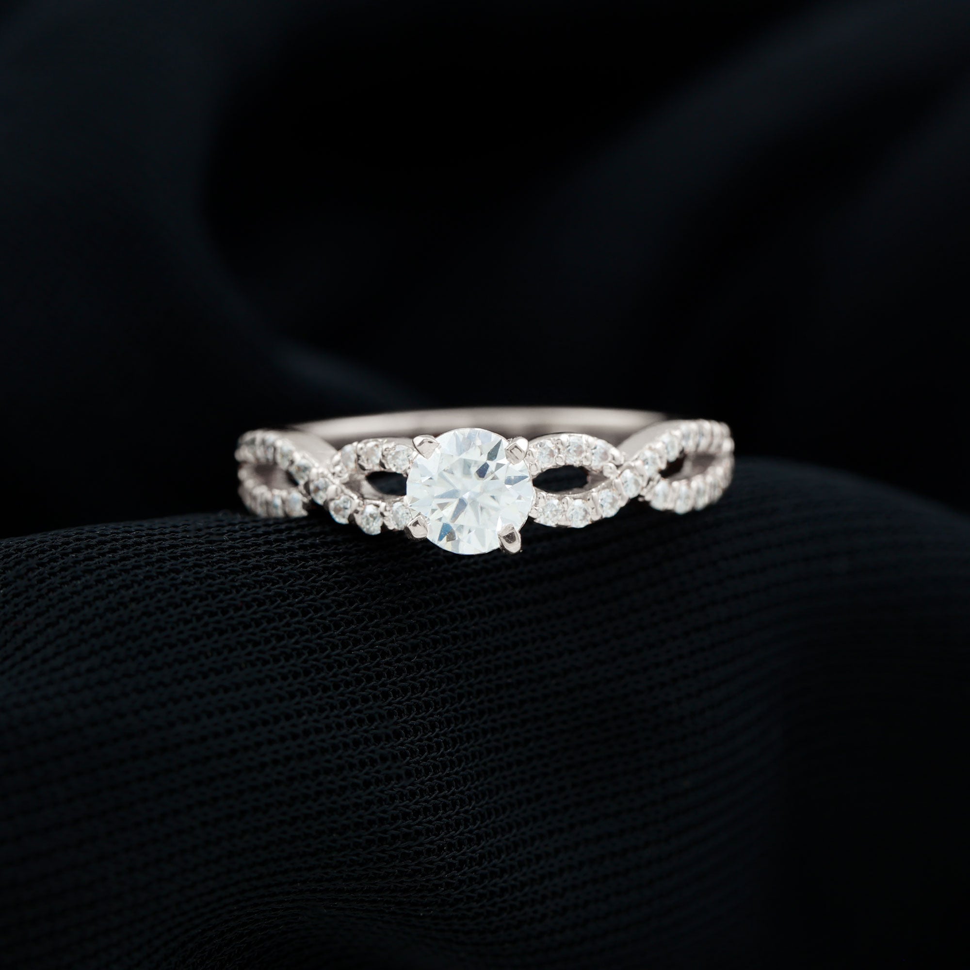 Round Lab Grown Diamond Infinity Solitaire Ring Lab Grown Diamond - ( EF-VS ) - Color and Clarity - Rosec Jewels
