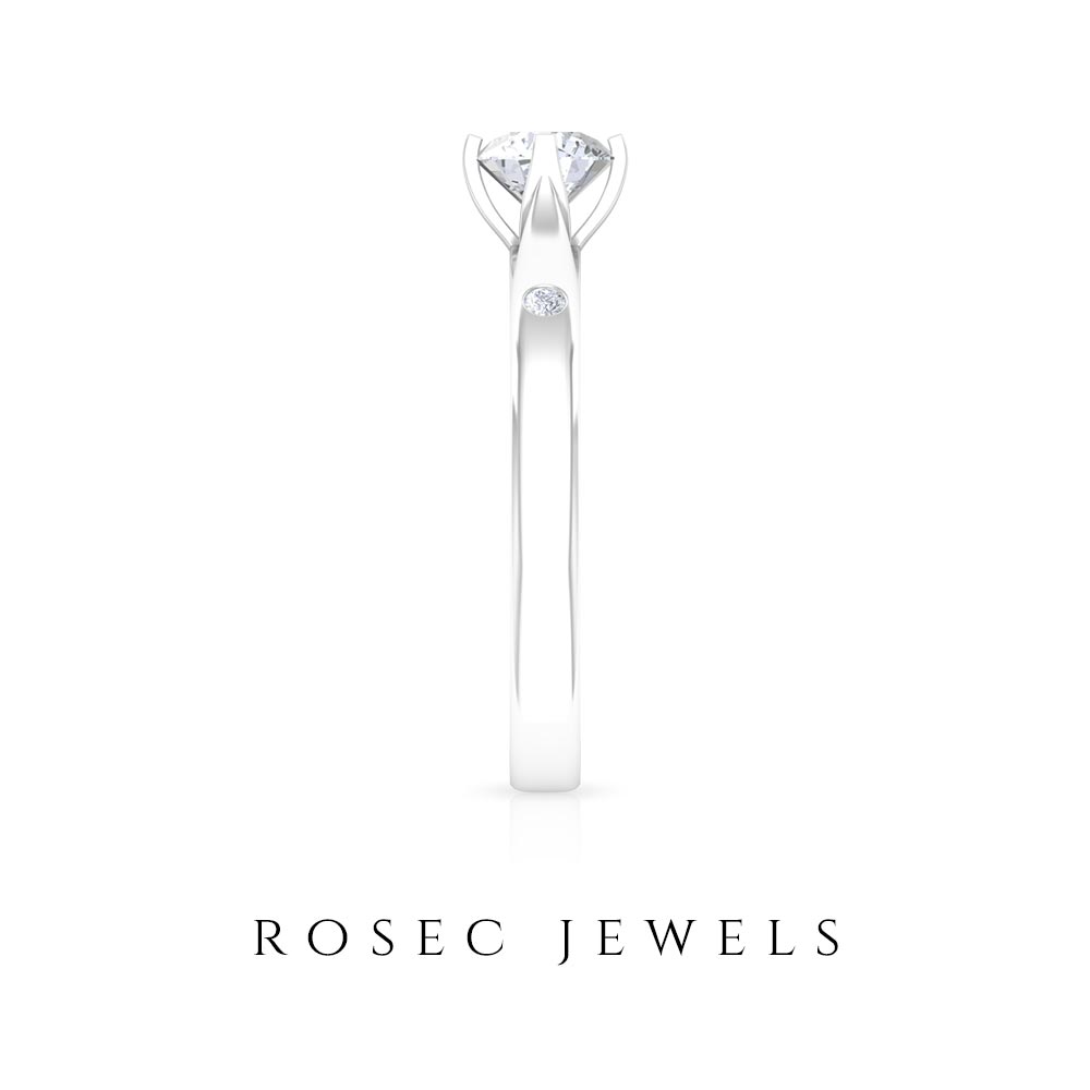 Lab Grown Diamond Solitaire Promise Ring Lab Grown Diamond - ( EF-VS ) - Color and Clarity - Rosec Jewels