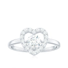 Minimal Heart Ring with Lab Grown Diamond Lab Grown Diamond - ( EF-VS ) - Color and Clarity - Rosec Jewels