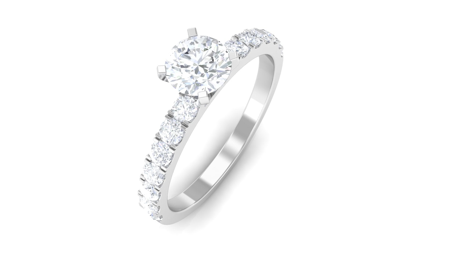 Minimal Solitaire Engagement Ring with Lab Grown Diamond Lab Grown Diamond - ( EF-VS ) - Color and Clarity - Rosec Jewels