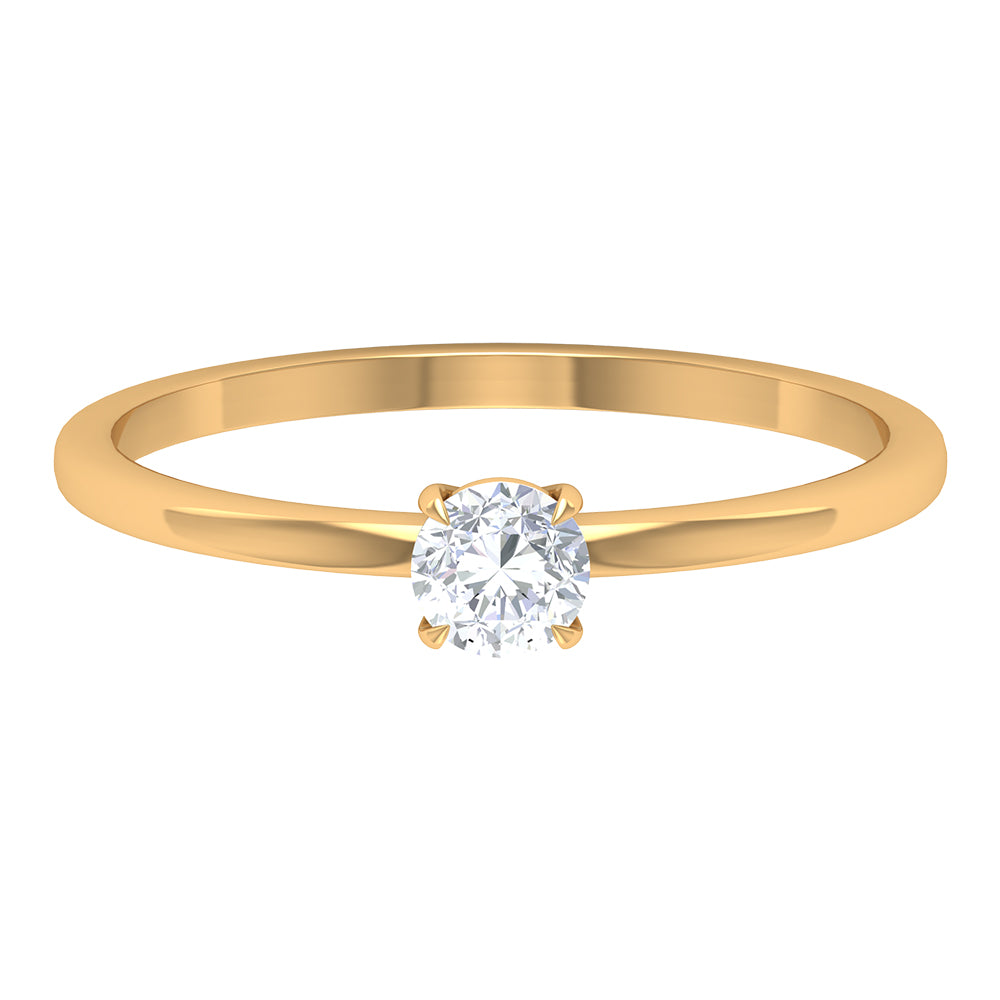 Round Shape Lab Grown Diamond Solitaire Promise Ring Lab Grown Diamond - ( EF-VS ) - Color and Clarity - Rosec Jewels