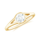 Round Shape Lab Grown Diamond Solitaire Ring in Split Shank Lab Grown Diamond - ( EF-VS ) - Color and Clarity - Rosec Jewels