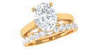 Oval Shape Solitaire Lab Grown Diamond Bridal Ring Set Lab Grown Diamond - ( EF-VS ) - Color and Clarity - Rosec Jewels