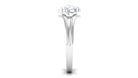 Oval Lab Grown Diamond Solitaire Ring in Split Shank Lab Grown Diamond - ( EF-VS ) - Color and Clarity - Rosec Jewels